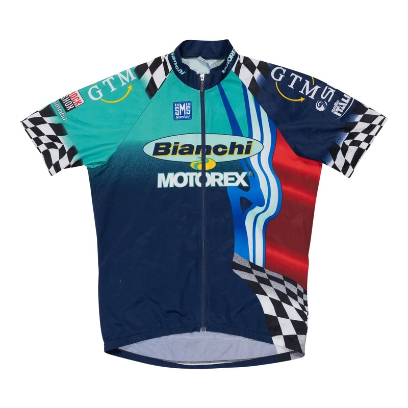 Santini Full-Zip Short-Sleeve Cycling Jersey - Men's 3XL Red/Blue