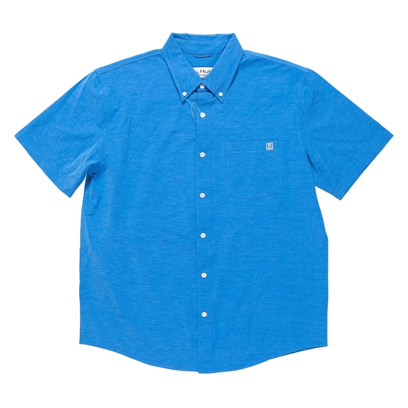 Huk Kona Solid Short Sleeve - Men's L Ocean Blue