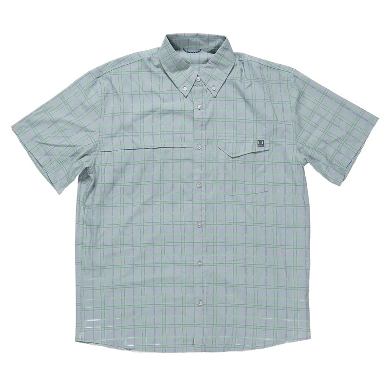 Huk Tide Point Printed Short Sleeve Shirt - Men's L Harbor Mist
