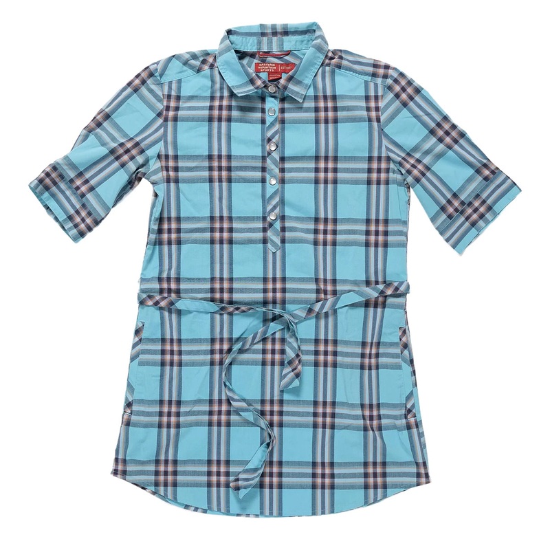 Eastern Mountain Sports Short Sleeve Button Up Shirt - Women's S Blue