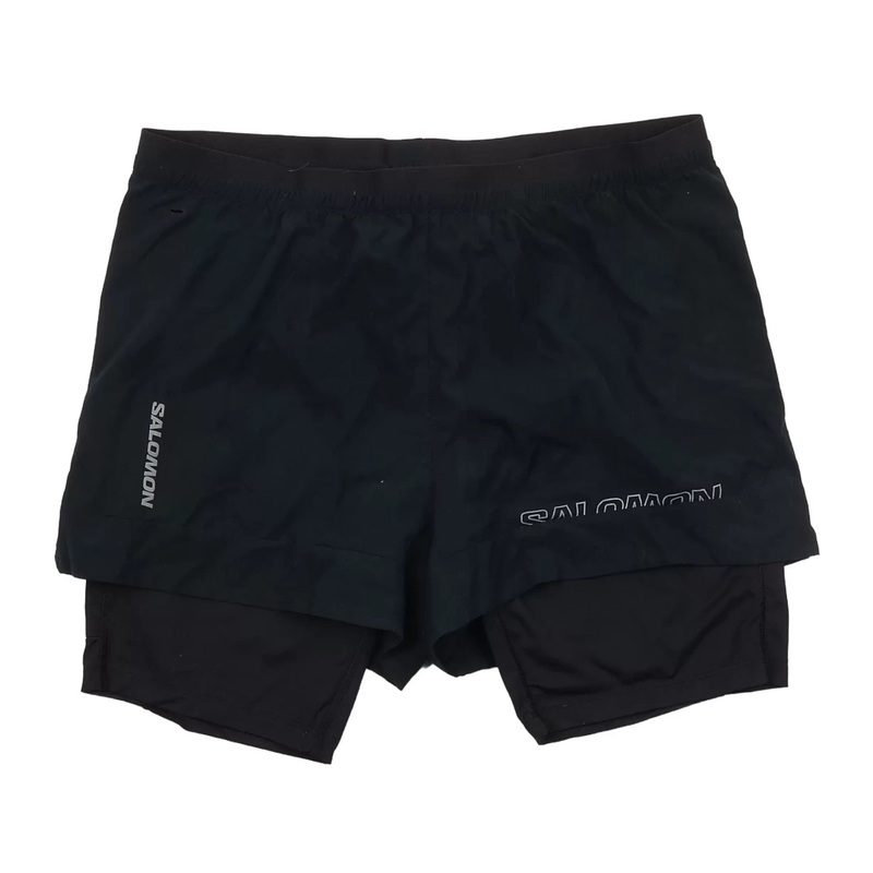 Salomon CROSS 2IN1 Lined Athletic Shorts - Men's L Black