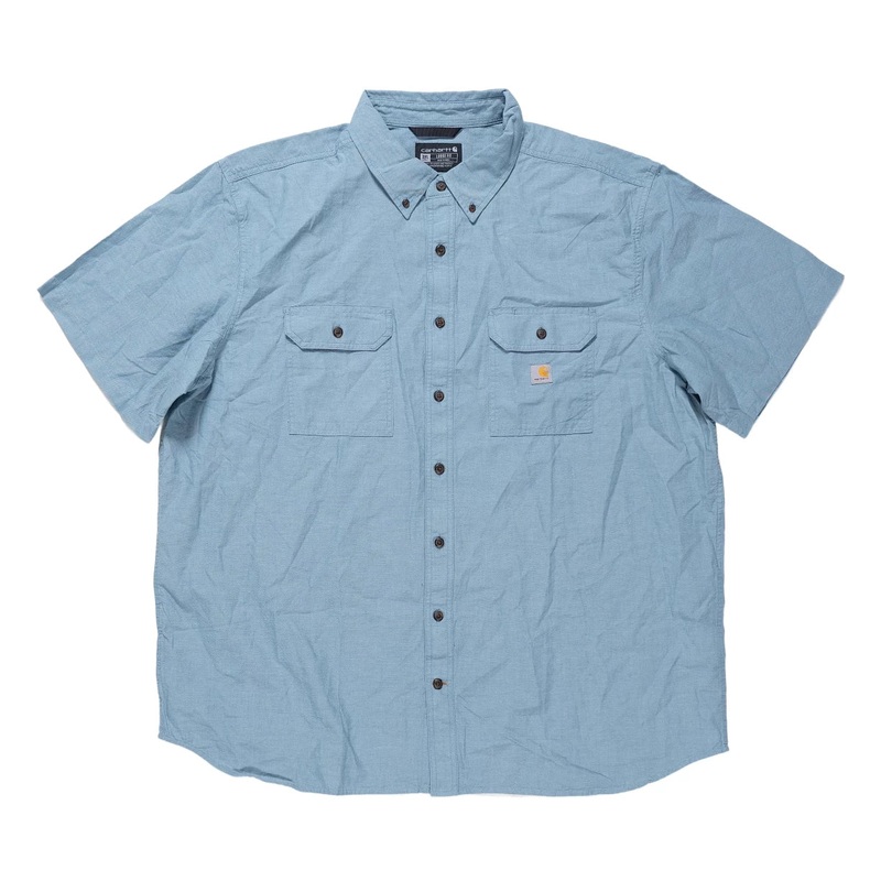Carhartt Loose Fit Midweight Chambray Short-Sleeve Shirt - Men's 3XL Blue