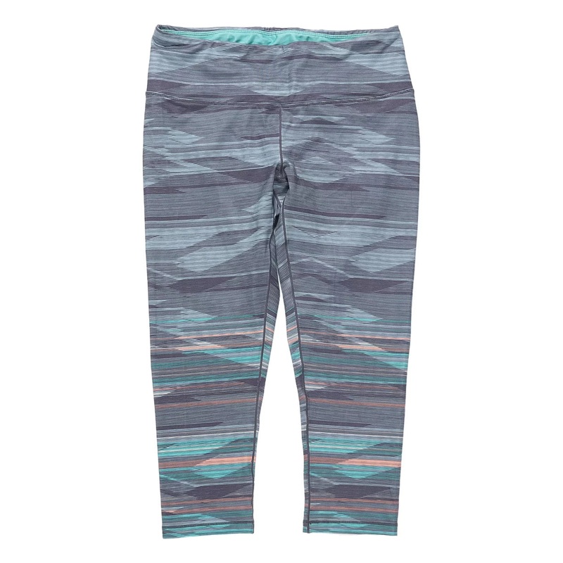 PrAna Pillar Printed Capri Leggings - Women's M Gray/Green