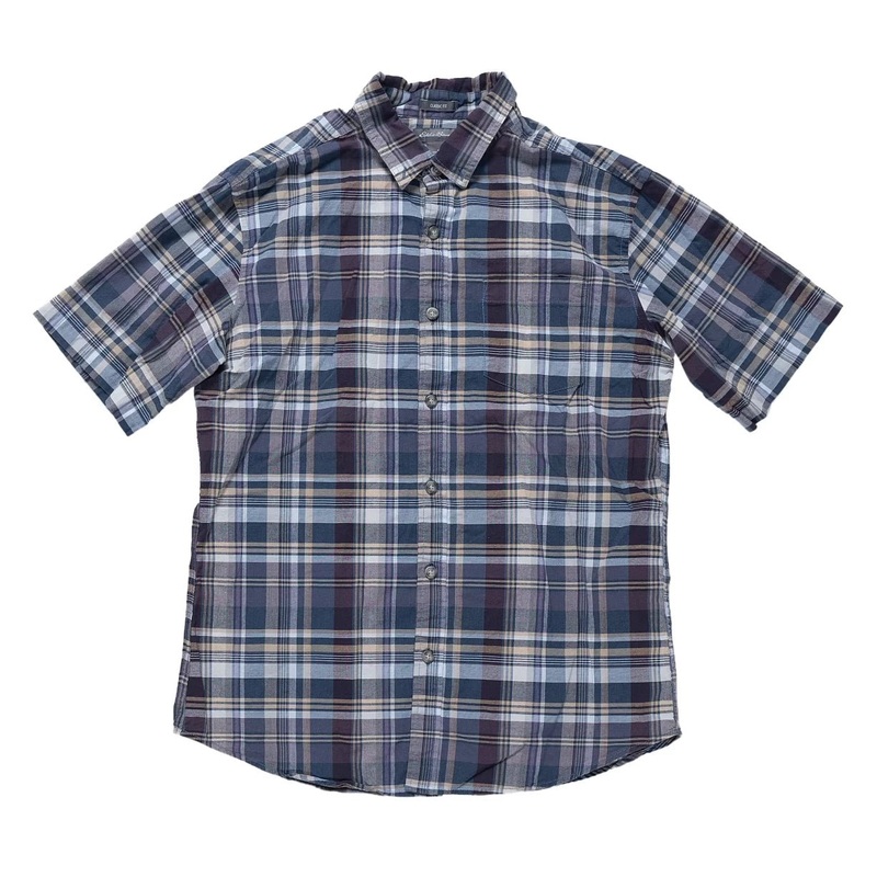 Eddie Bauer Cotton Short Sleeve Shirt - Men's M Blue