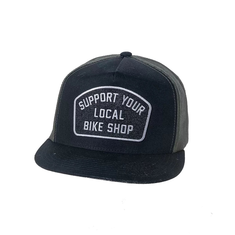 Dixxon Flat Bill Trucker Hat OSFM Black/Green