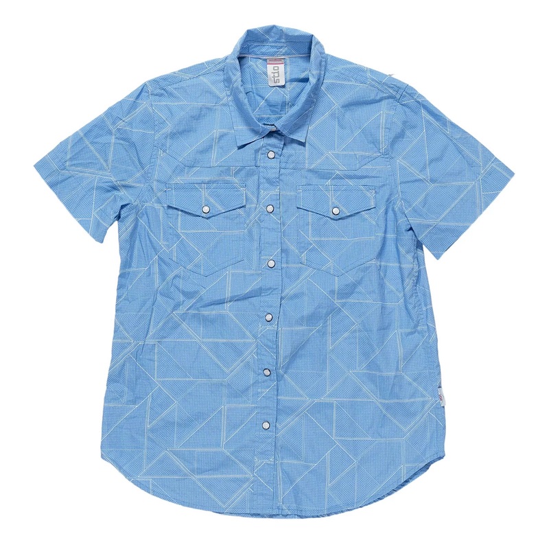 Stio Curtis Camp Short Sleeve Shirt - Women's M Light Blue