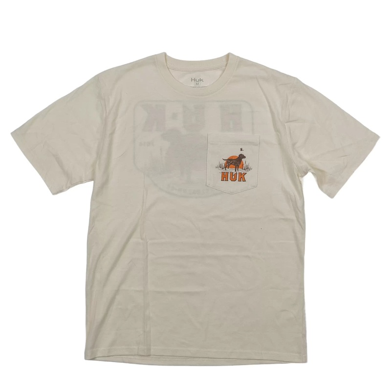 Huk Lab Patch Short Sleeve Pocket Tee - Men's M Egret