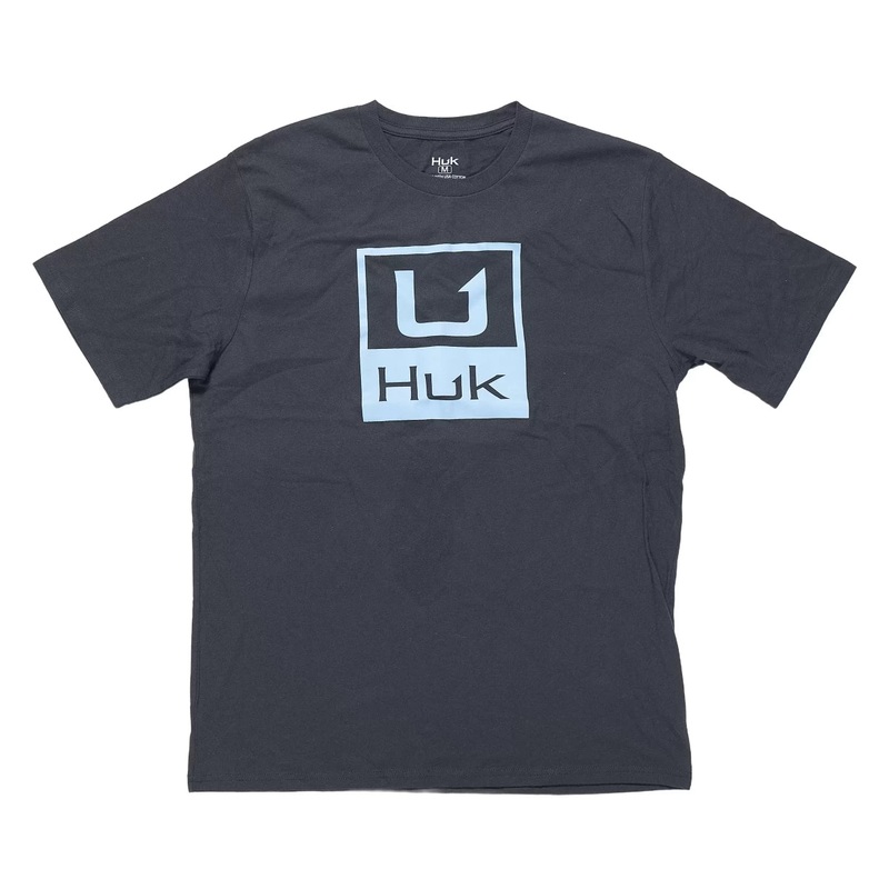 Huk Stacked Logo Tee M Black