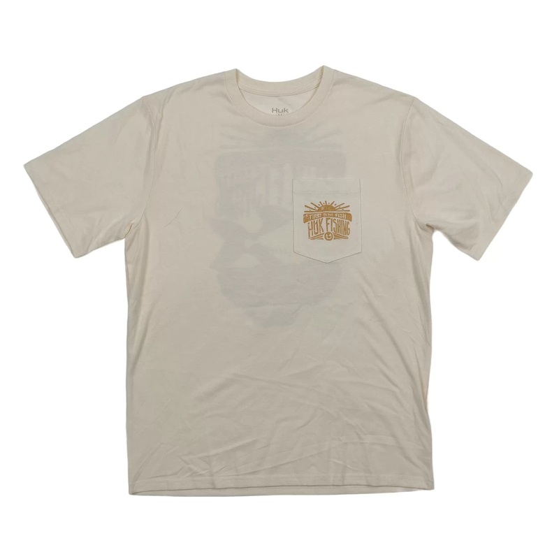 Huk Permit Sun Short Sleeve Pocket Tee - Men's M Egret