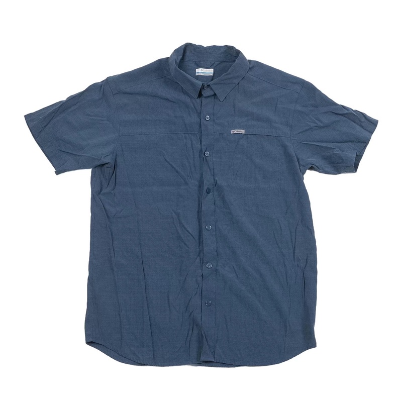 Columbia Sage Peak Button Up Shirt - Men's L Navy