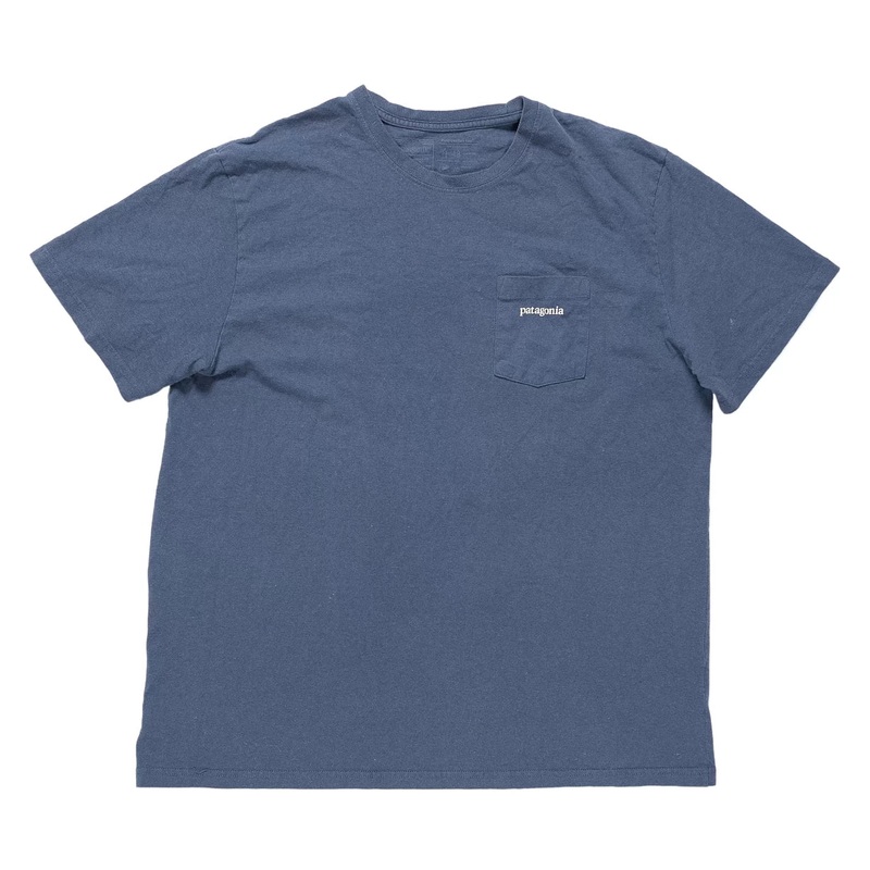 Patagonia Line Logo Ridge Pocket T-Shirt XL Blue