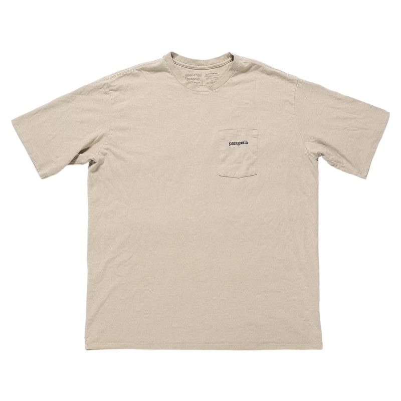 Patagonia Line Logo Ridge Pocket T-Shirt XL Tan