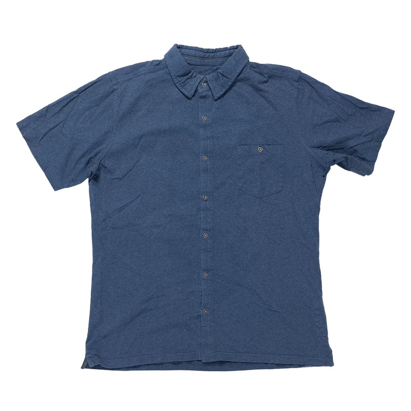 KUHL Wildfibre Short Sleeve Button Down Shirt - Men's L Blue