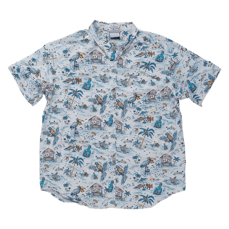Columbia Rapid Rivers Printed Short Sleeve Shirt - Men's XL White/Blue