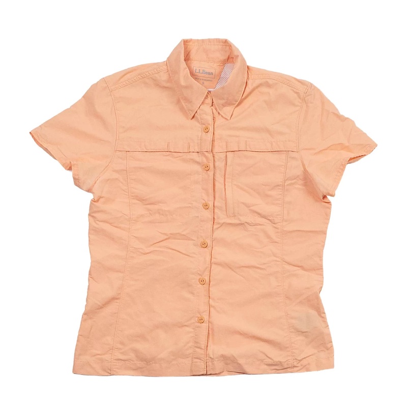 L.L.Bean Tropicwear Short Sleeve Shirt S Orange