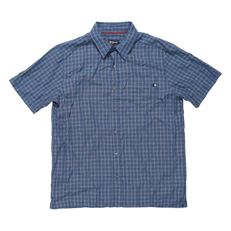 Marmot Short Sleeve Button Down Shirt - Men's XL Blue