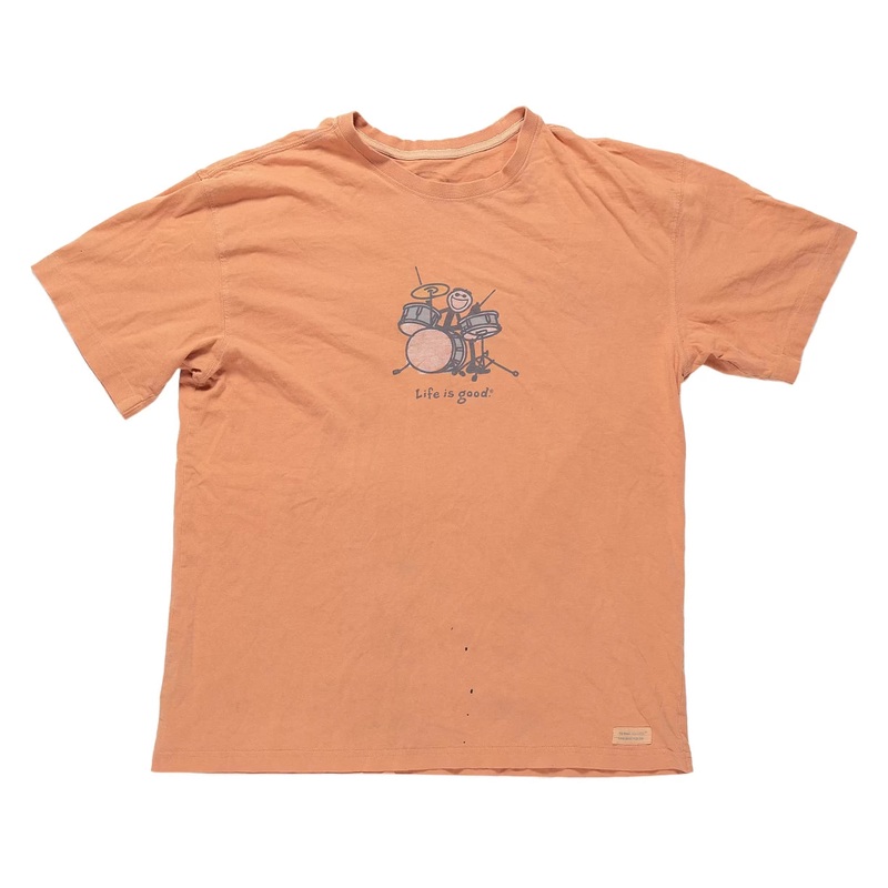 LIFE IS GOOD Drummer T-Shirt L Orange