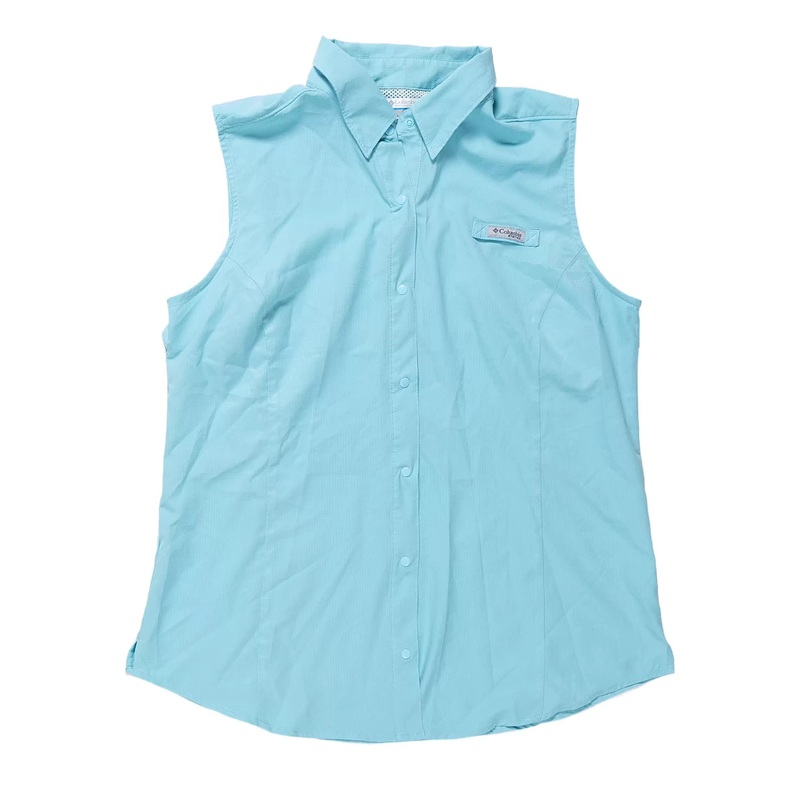 Columbia PFG Tamiami Sleeveless Shirt L Blue