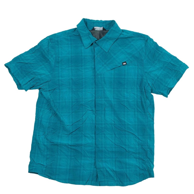Outdoor Research Astroman Short-Sleeve Sun Shirt - Men's XL Teal