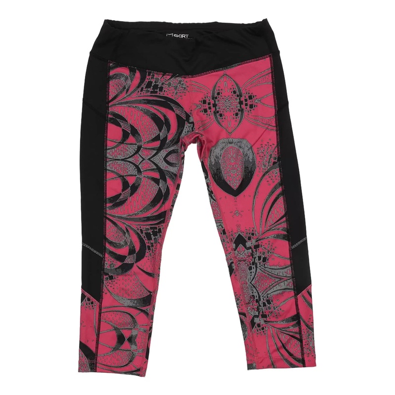 Skirt Sports Crop Leggings - Women's M Black/Pink