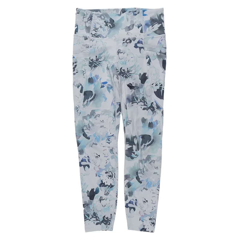 Athleta Stash Pocket Salutation Peony 7/8 Tight - Women's S White/Blue