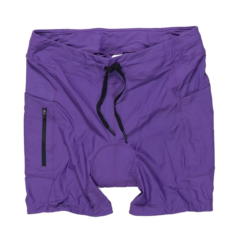 Baleaf Drawstring Padded Cycling Shorts - Women's 2XL Purple