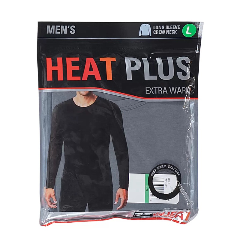 32 Degrees Heat Plus Extra Warm Long Sleeve - Men's L Black