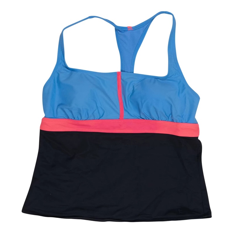 Danskin Now Active Racerbank Tank Top - Women's L Black/Blue/Pink