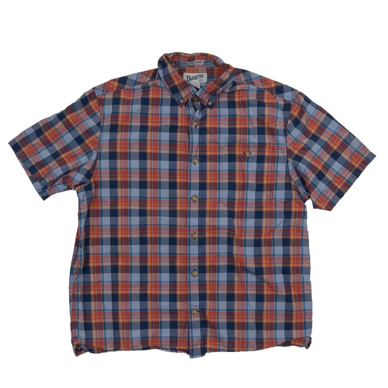 Duluth Trading Co BBQ Short Sleeve Shirt L Plaid