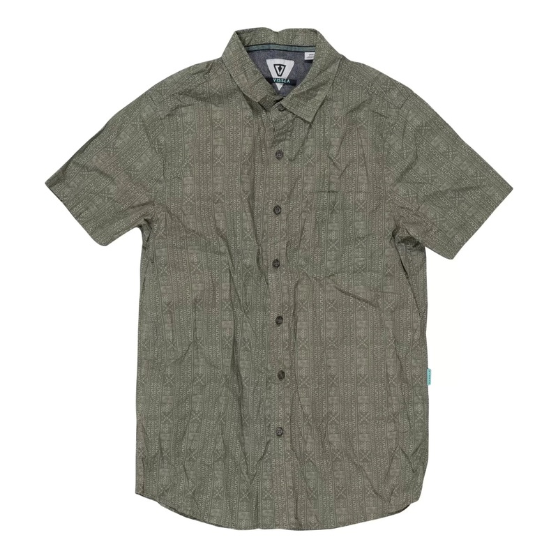 Vissla Woven Langebaan Eco Short Sleeve - Men's S Green