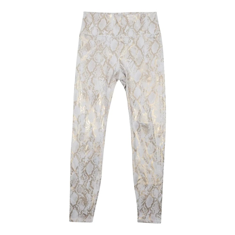 Fabletics Define PowerHold High-Waisted 7/8 Legging - Women's L White/Gold