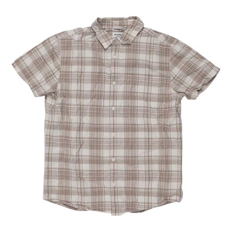 PrAna Benton Button-Up Shirt - Men's M Beige