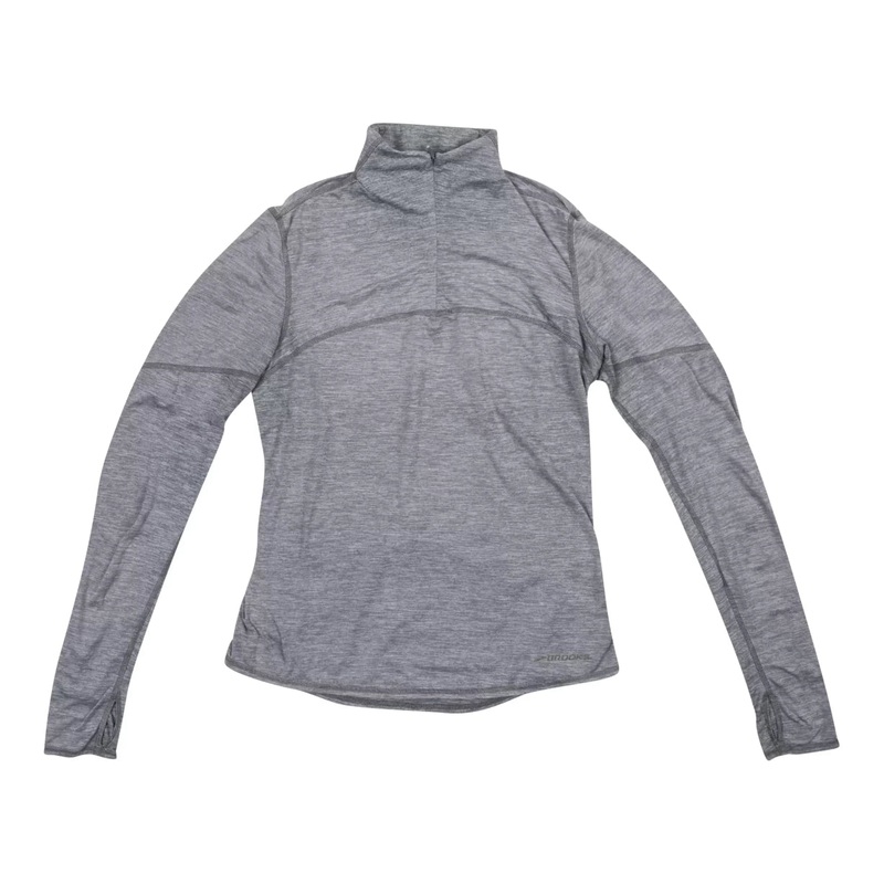 Brooks Half-Zip Long-Sleeve Top - Women's S Grey Heather
