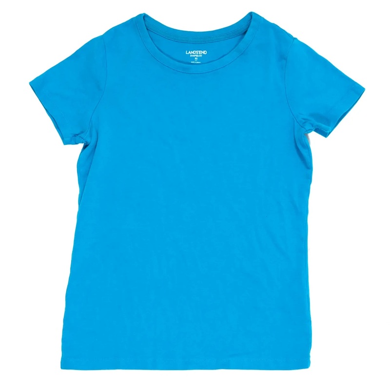 Lands' End Crewneck Short-Sleeve T Shirt - Women's XS Blue
