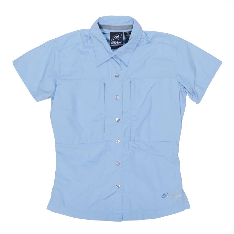 Cloudveil Short Sleeve Button-Down Shirt XS Blue