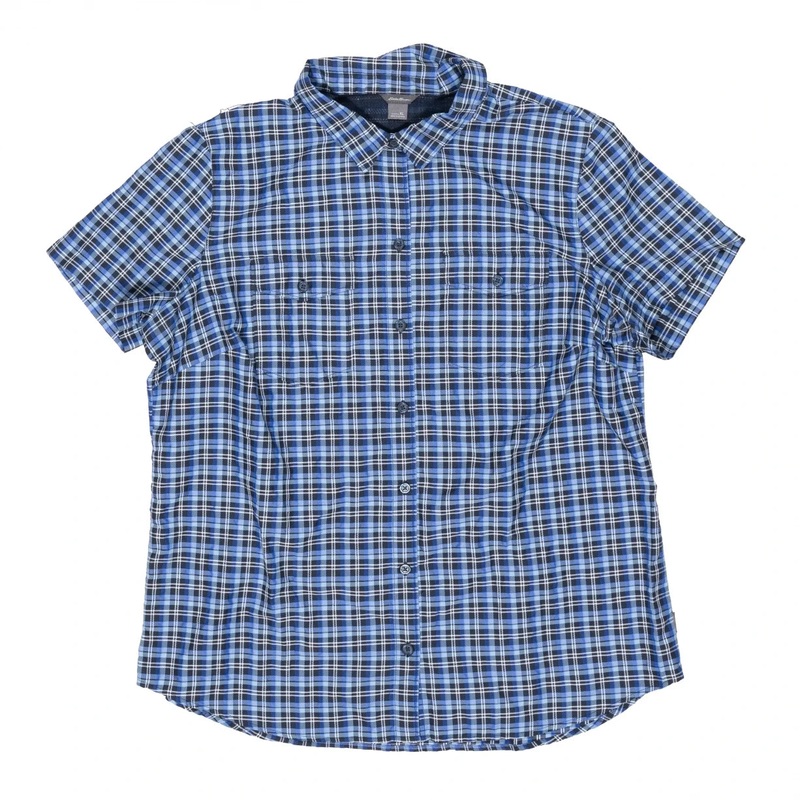 Eddie Bauer Short Sleeve Button Down - Women's XL Blue Plaid