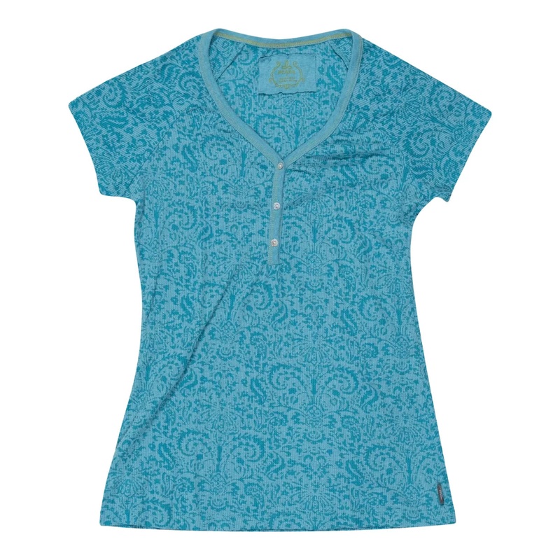 PrAna Short Sleeved Henley Top - Women's L Blue