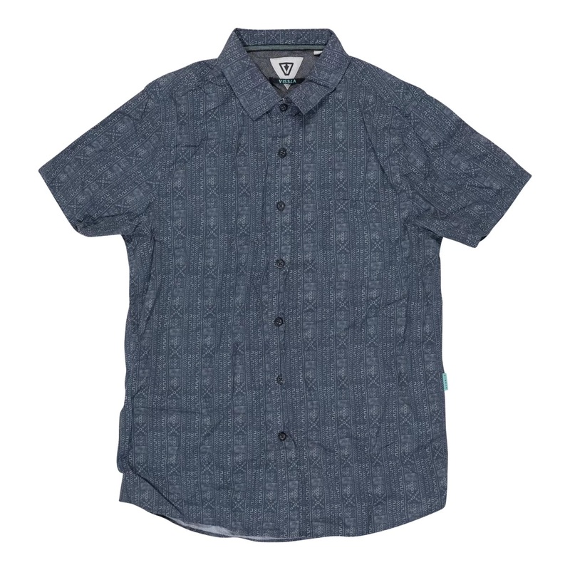 Vissla Woven Langebaan Eco Short Sleeve - Men's S Blue