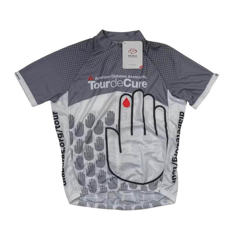 Primal Tour De Cure Sport Cut Raglan Jersey L White/Grey
