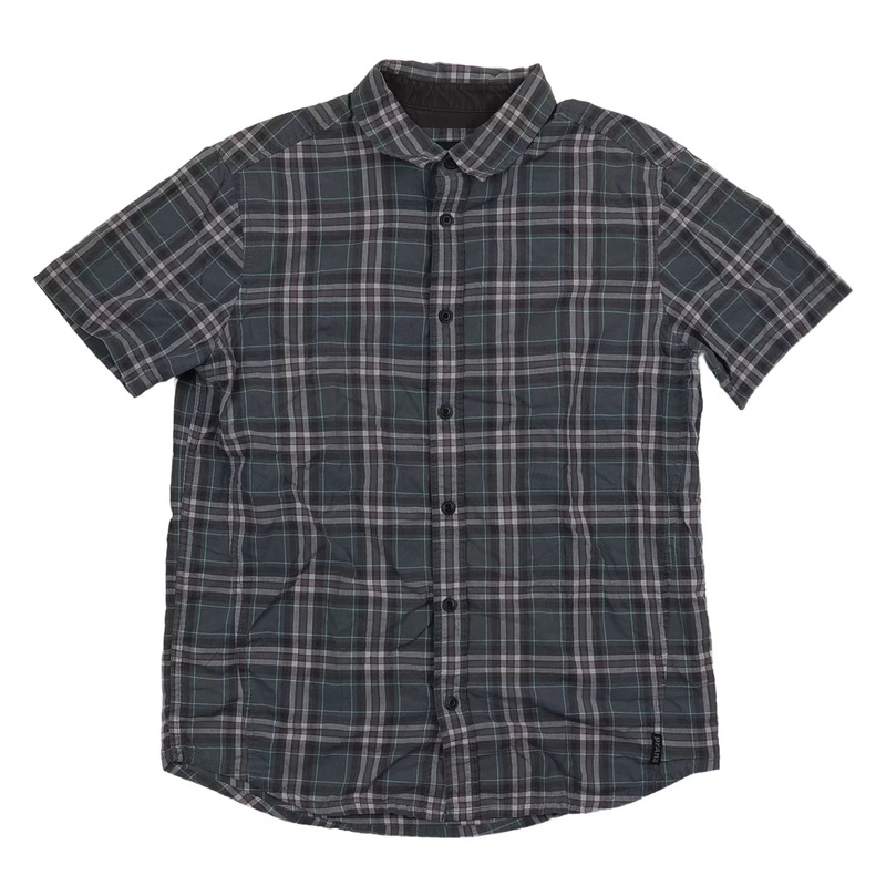 PrAna Graden Standard Short-Sleeve Button-Down Shirt - Men's S Blue