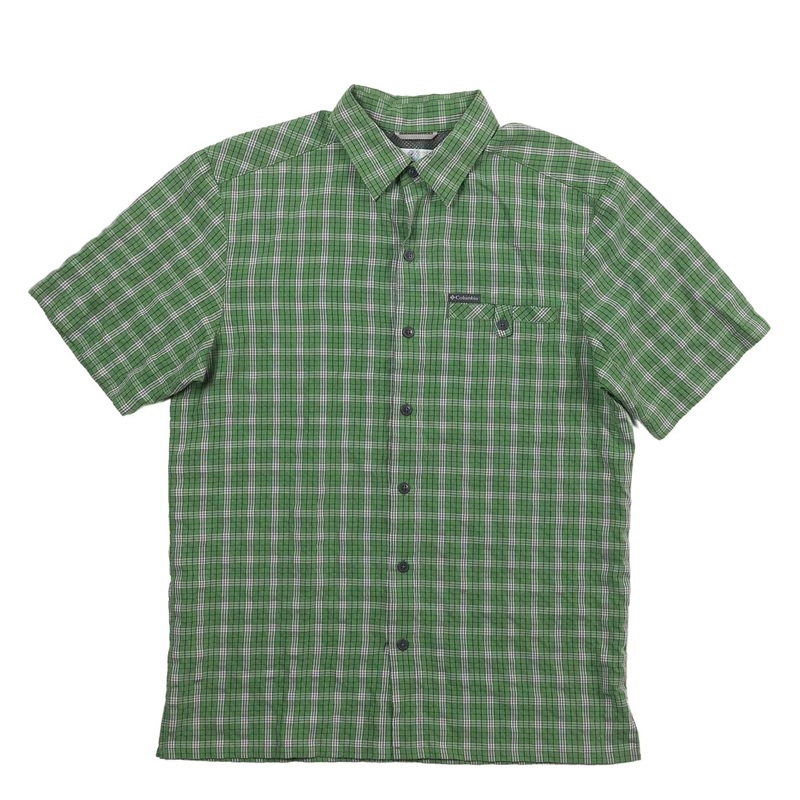 Columbia Short Sleeve Button Up - Men's S Green