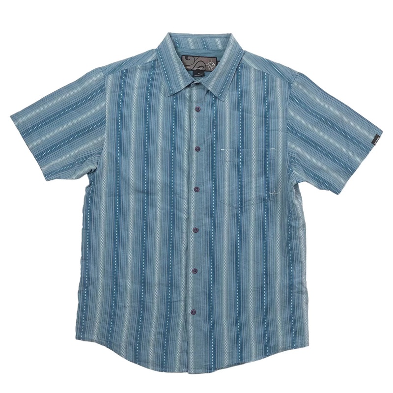 PrAna Short Sleeve Button Up - Men's M Blue