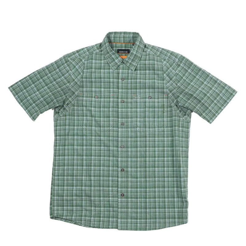 Orvis Short-Sleeve Button-Down Shirt - Men's M Green