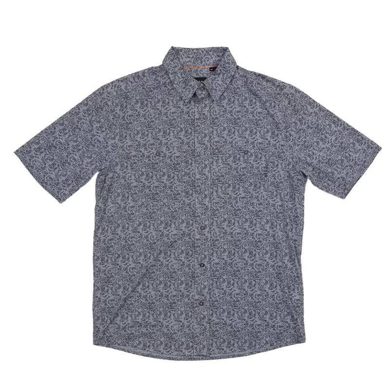 Orvis Tropic Tech Printed Short-Sleeve Button-Down Shirt - Men's M Blue