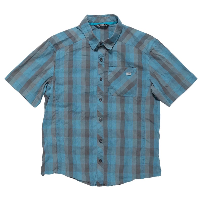Arc'teryx Peakline Short Sleeve Shirt - Men's M Blue/Gray