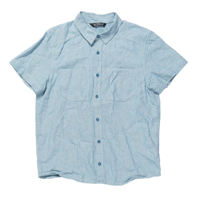 Arc'teryx Tyhee Short Sleeve Shirt - Men's M Blue Stripe