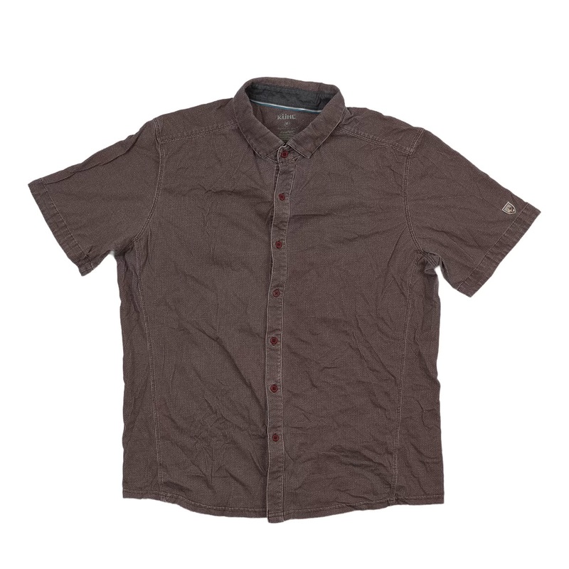 KUHL Wildfibre Innovatr Button Up Short Sleeve Shirt - Men's M Brown