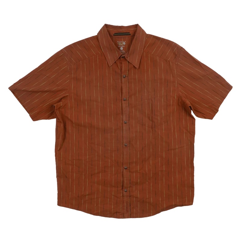 Mountain Hardwear Short Sleeve Button Down Shirt - Men's L Orange
