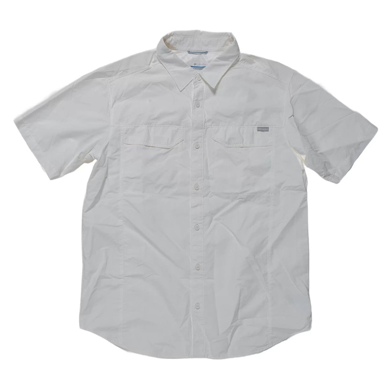 Columbia Short Sleeve Button Up - Men's L White