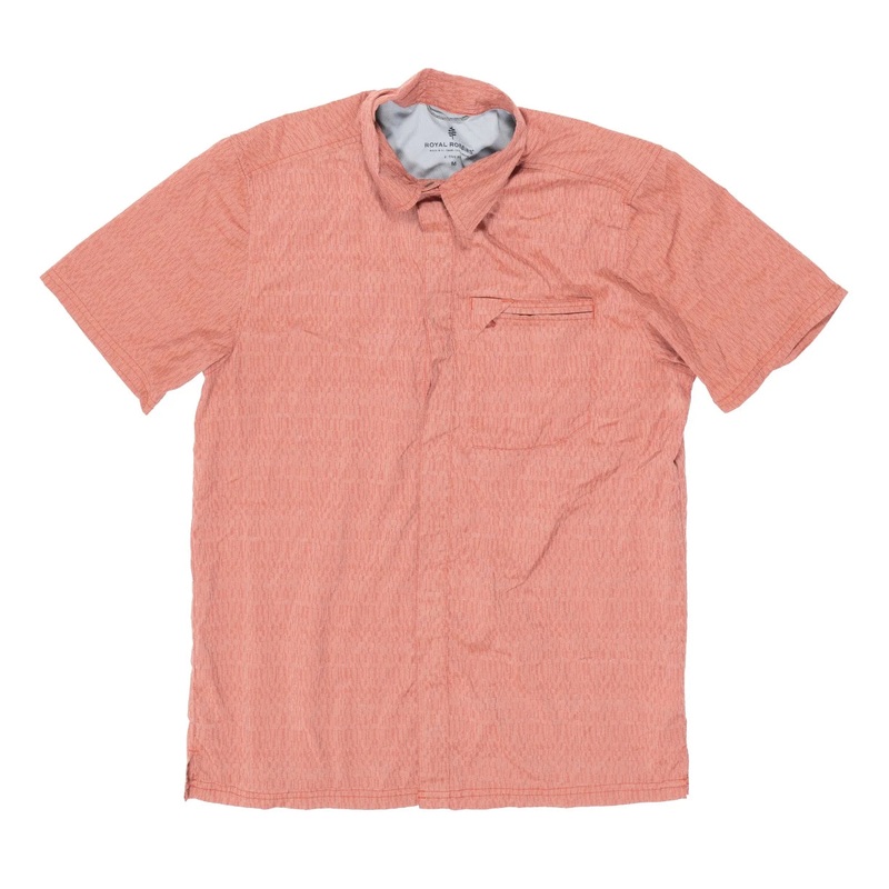 Royal Robbins Mission Dobby Short Sleeve Shirt - Men's M Orange
